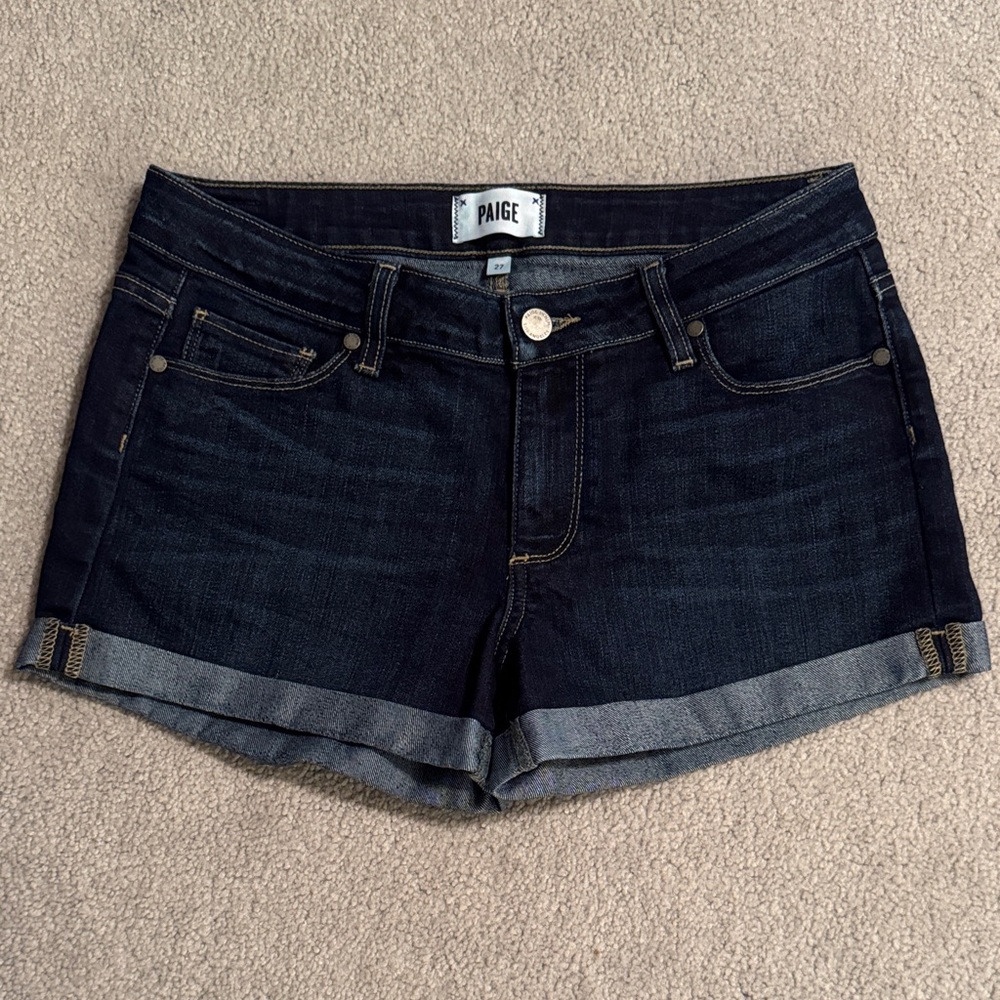 PAIGE Indigo Jimmy Jimmy Denim Shorts 27